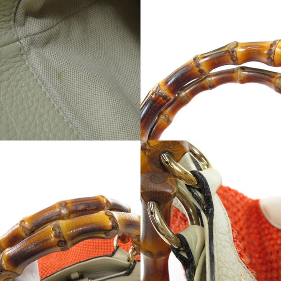 GUCCI 338965 Bamboo Handbag Leather Ladies - Picture 8 of 10